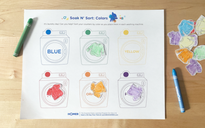 Soak ’n Sort: Colors & Numbers Printable