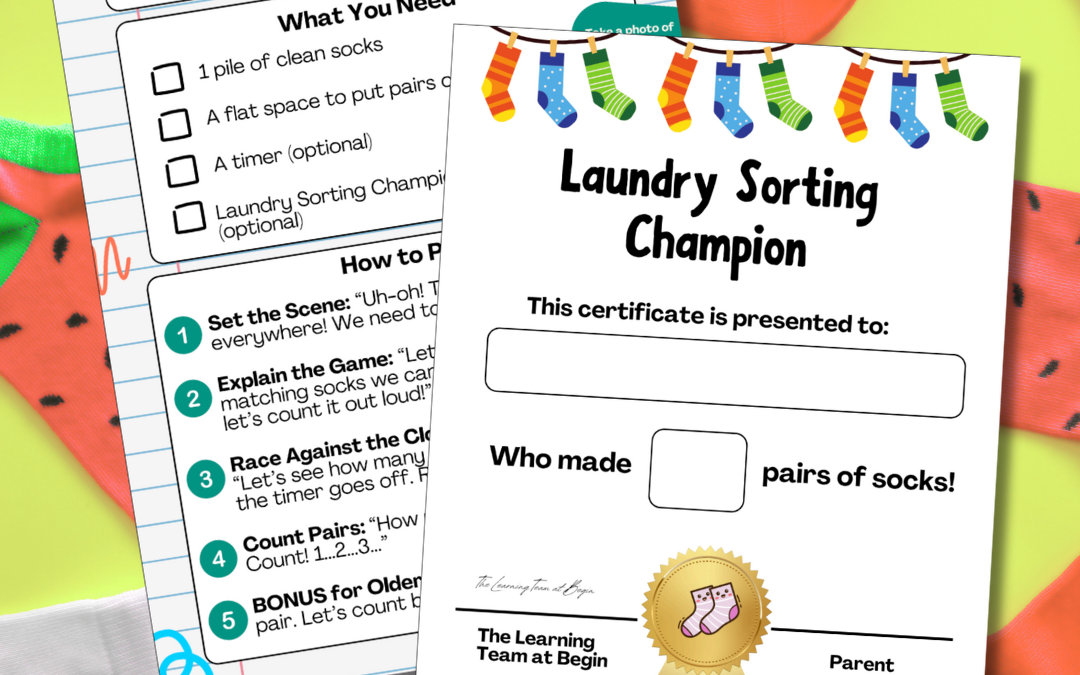 Super Sock Sort Activity + Certificate (Ages 2-5)