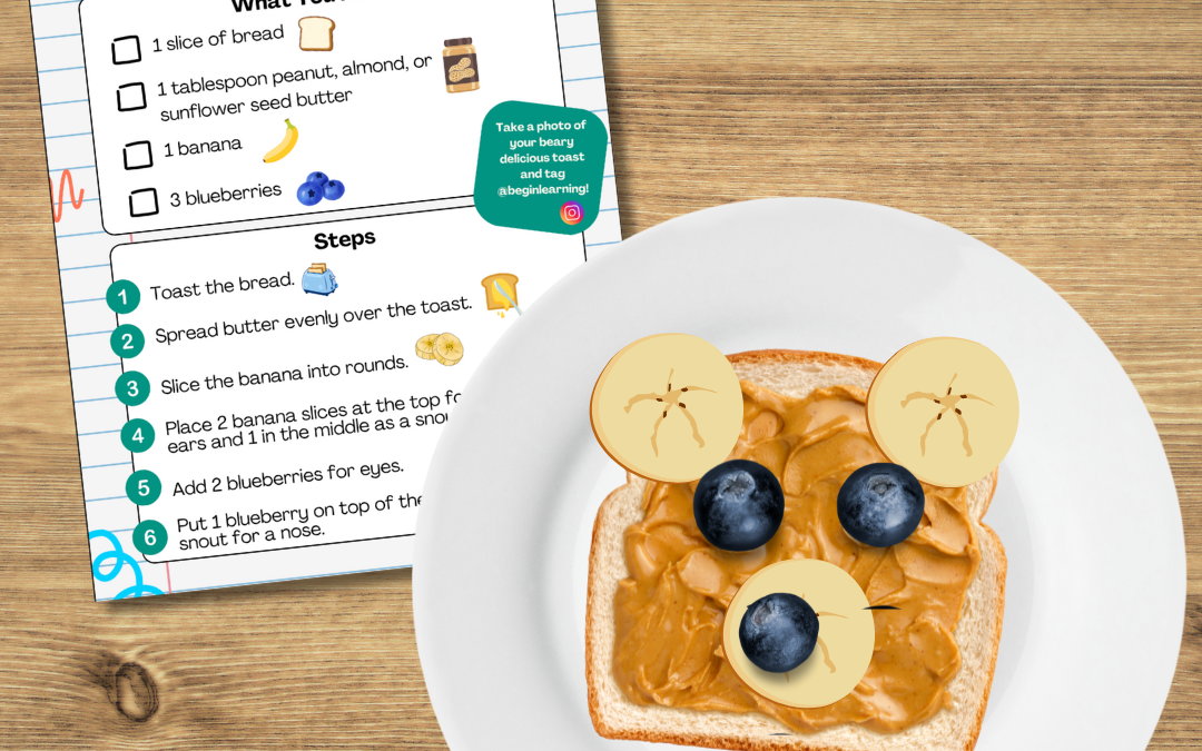 Banana Bear Toast Recipe (Ages 3-5)