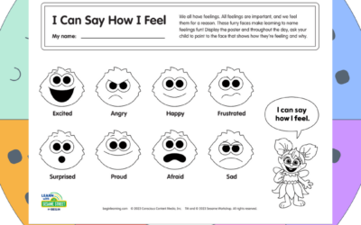 I Can Say How I Feel Emotion Chart (Ages 2-6)