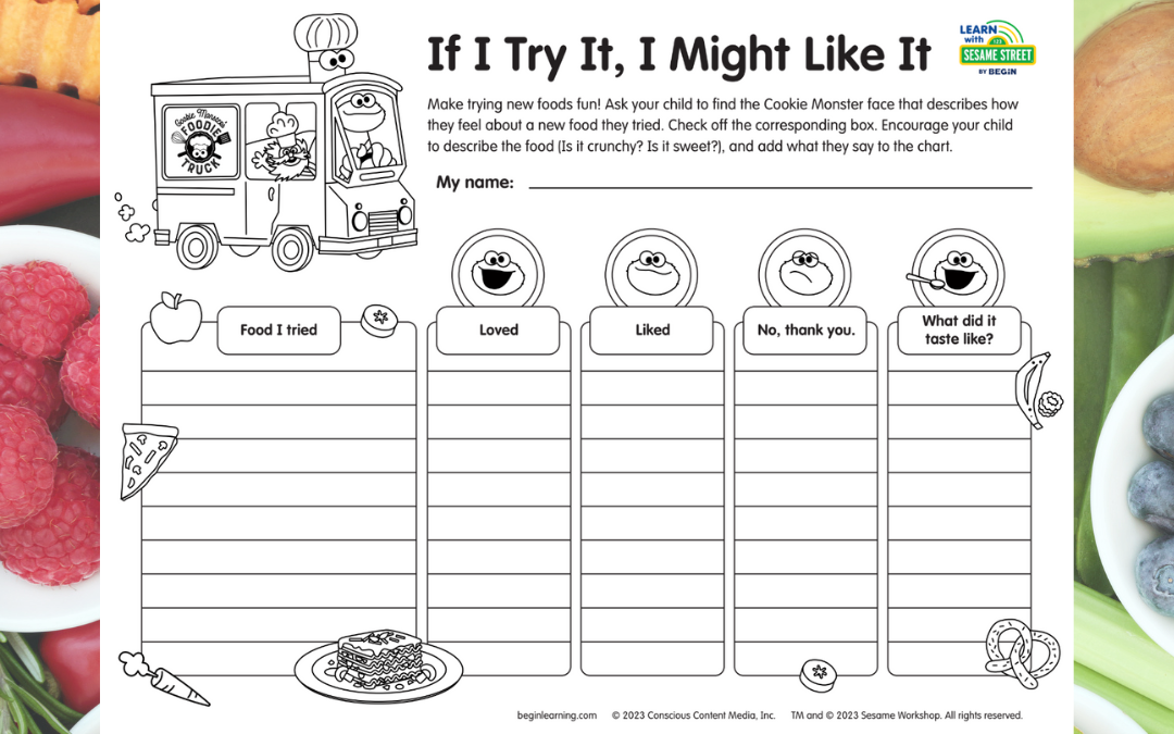 If I Try It, I Might Like it! | Printable Food Tracker for Kids(3-6)