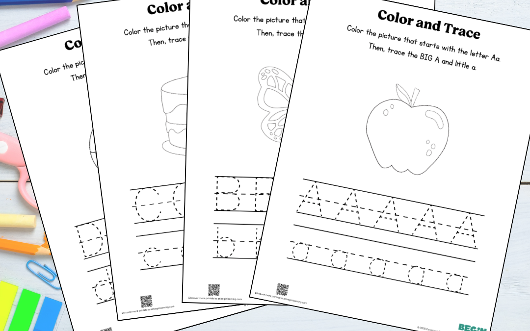 Color & Trace the Alphabet (Ages 3–6)