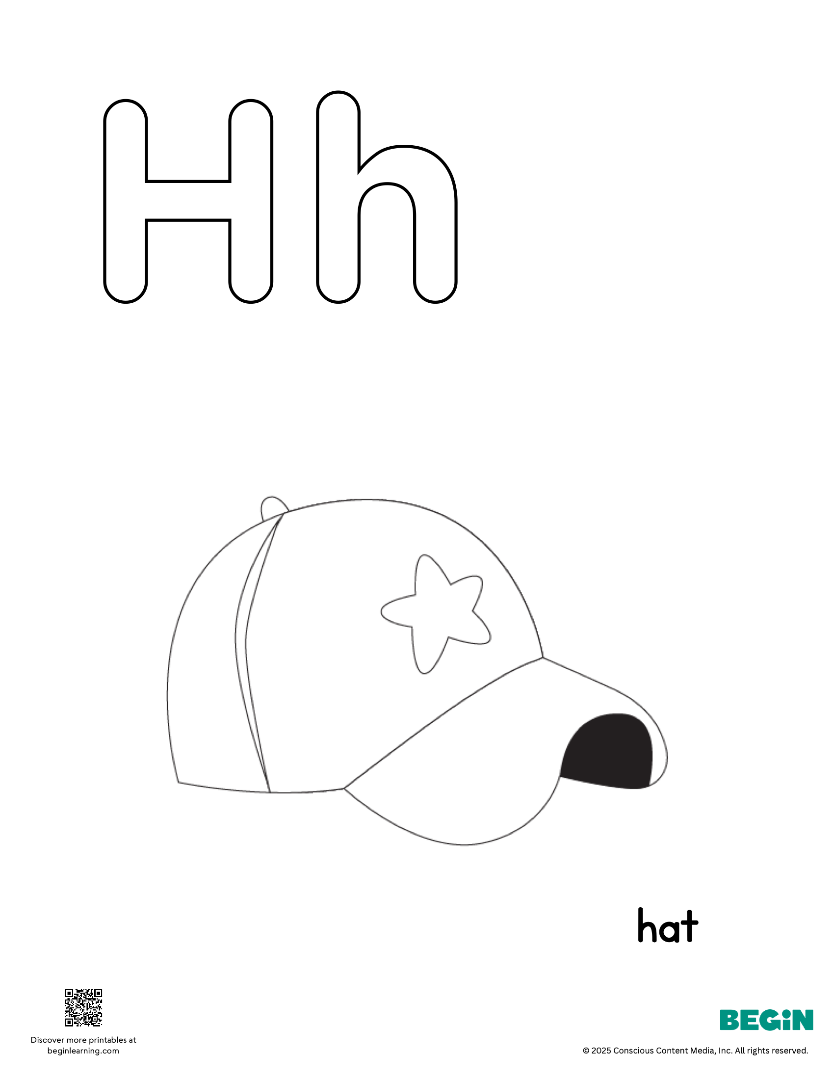 Letter H Coloring Page Printable