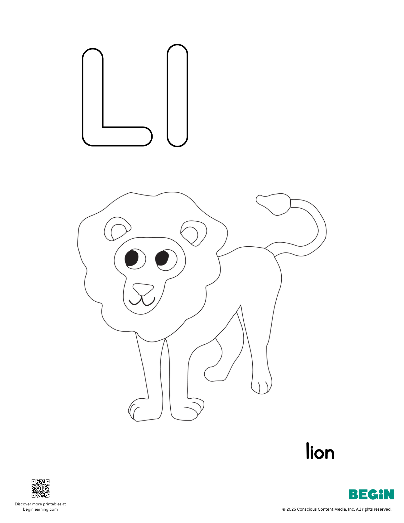 Letter L Coloring Page Printable