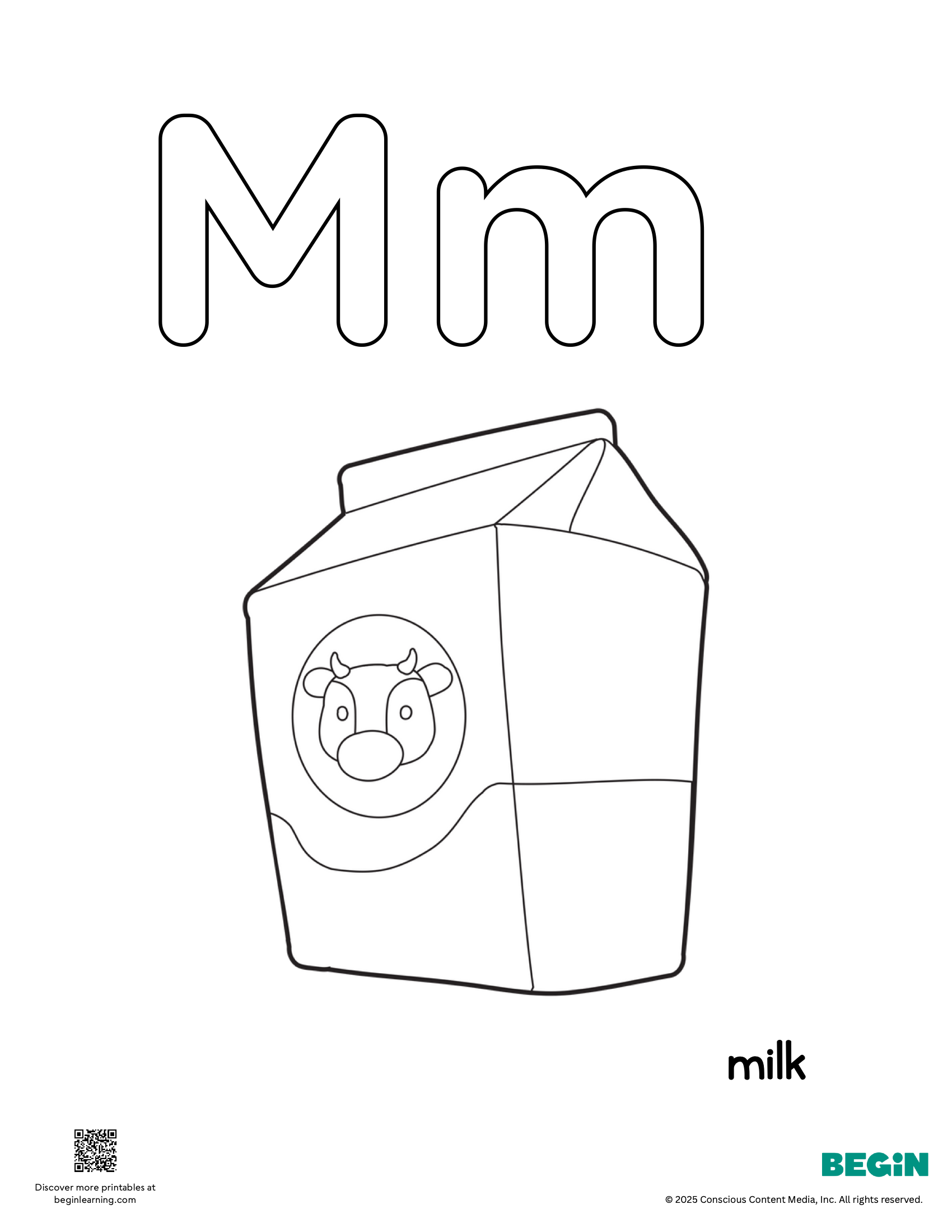 Letter M Coloring Page Printable