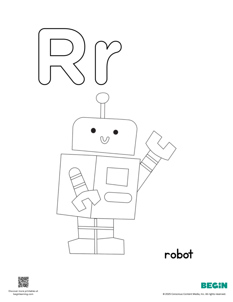 Letter R Coloring Page