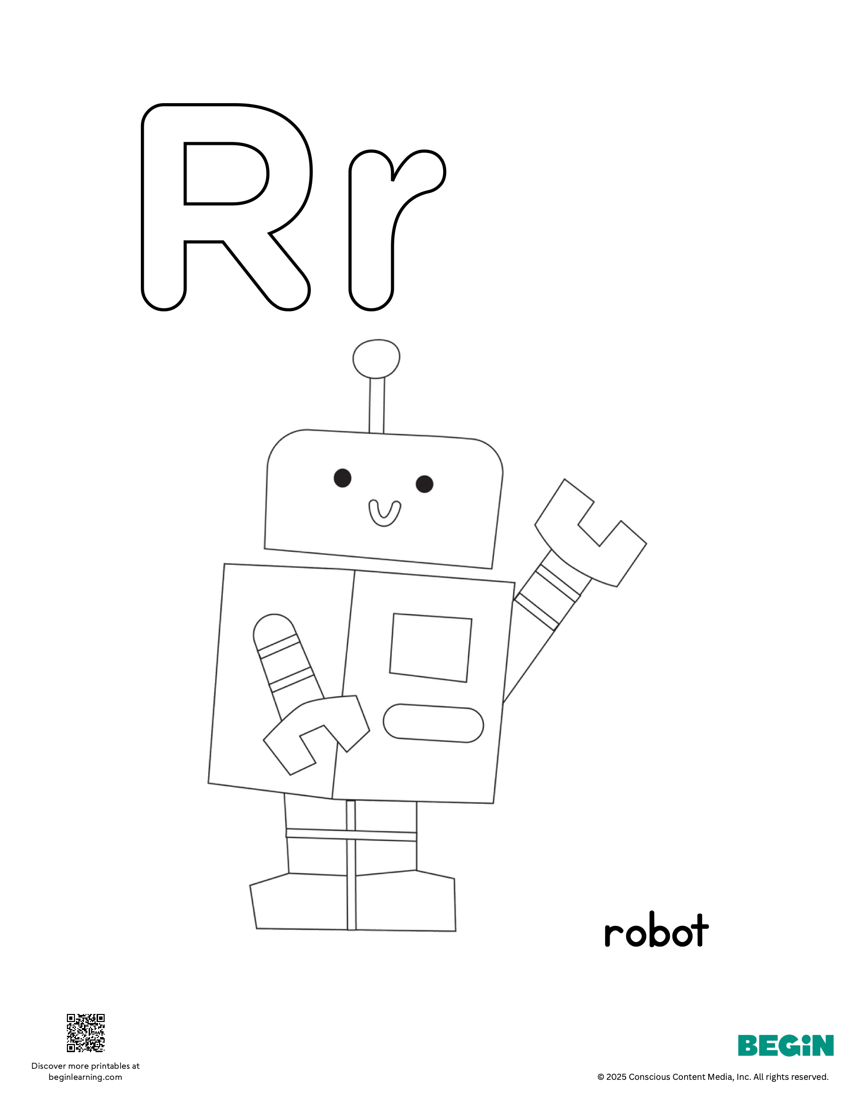 Letter R Coloring Page Printable