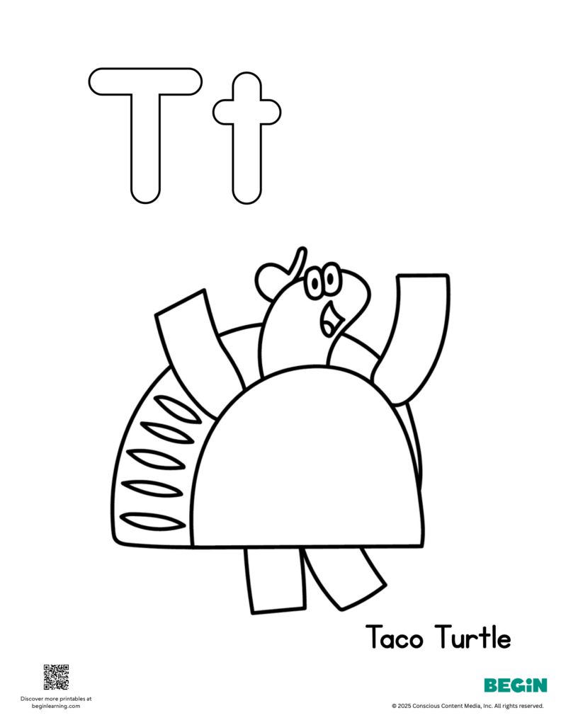 Letter T Coloring Page