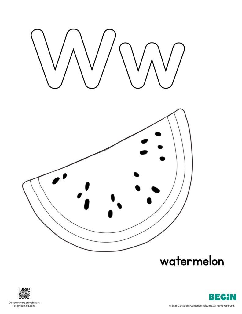 Letter W Coloring Page