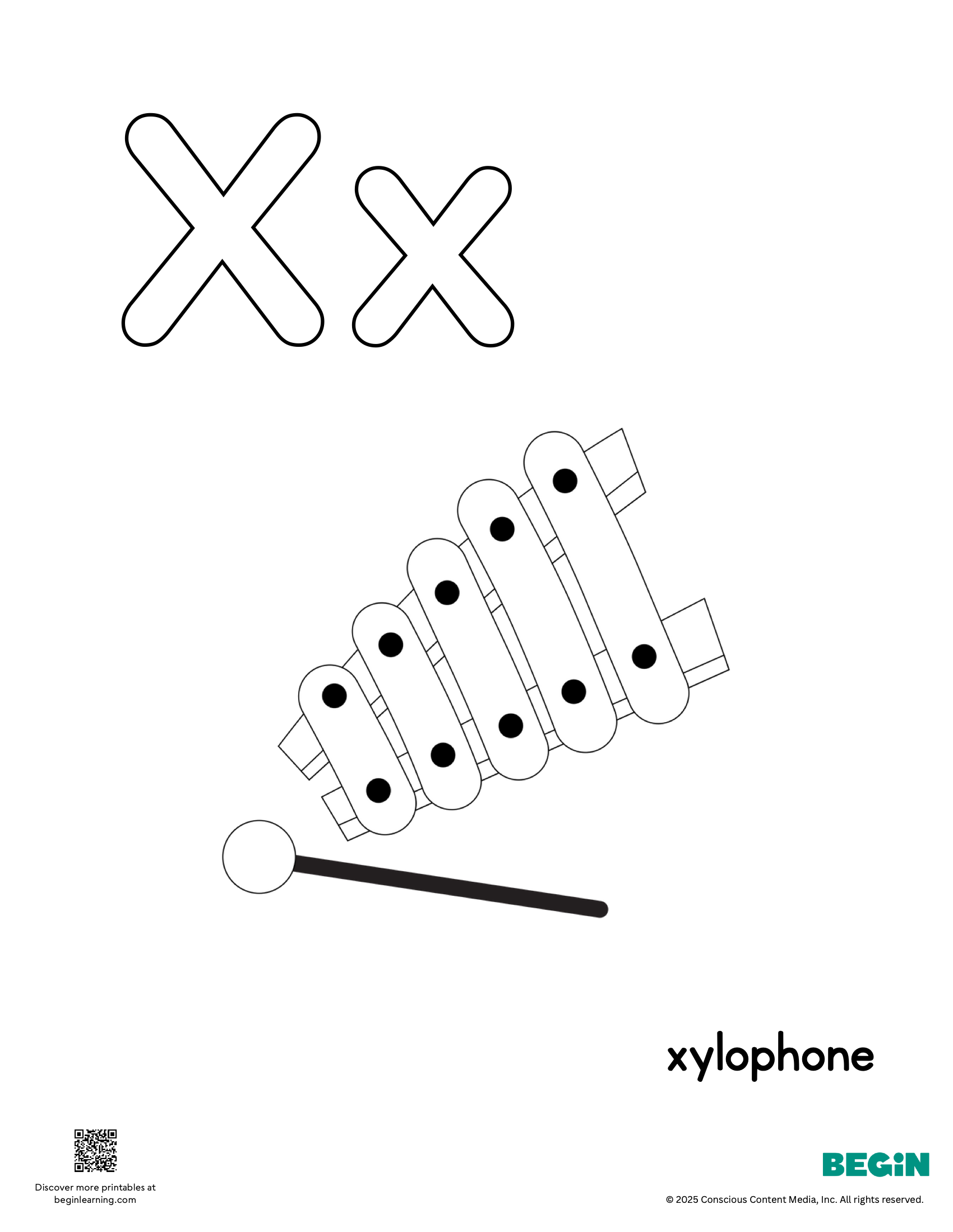Letter X Coloring Page Printable
