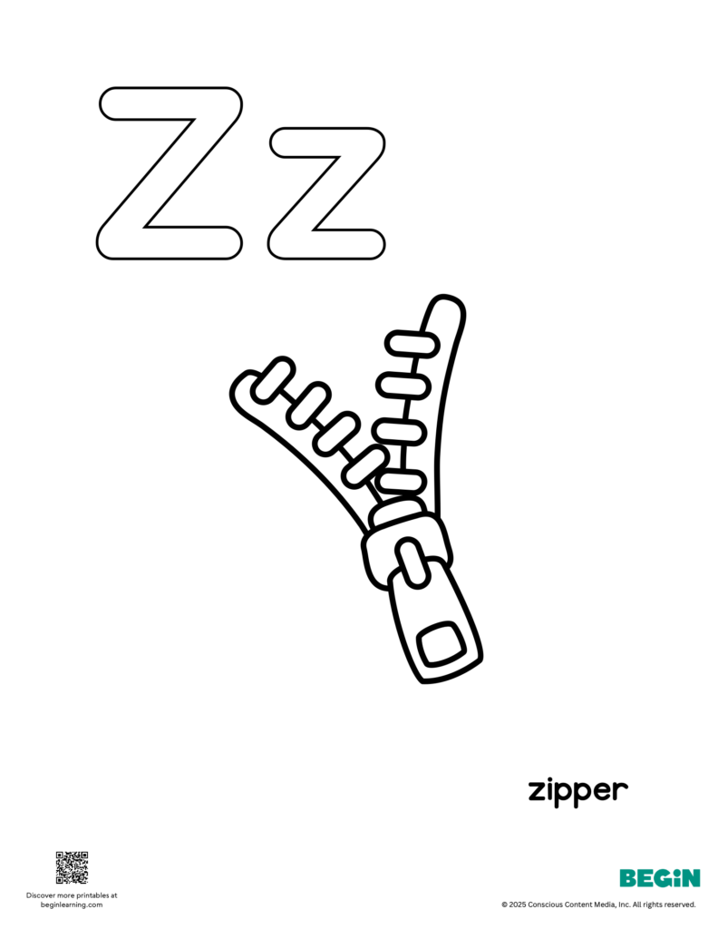 Letter Z Coloring Page