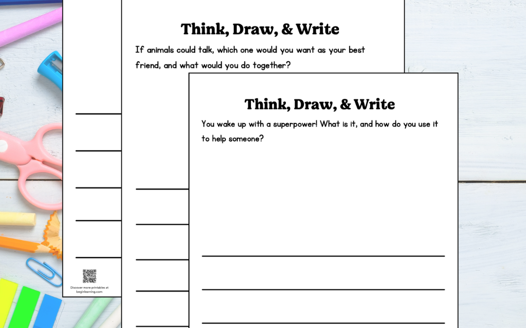 Think, Draw & Write Prompts (Ages 5-6)