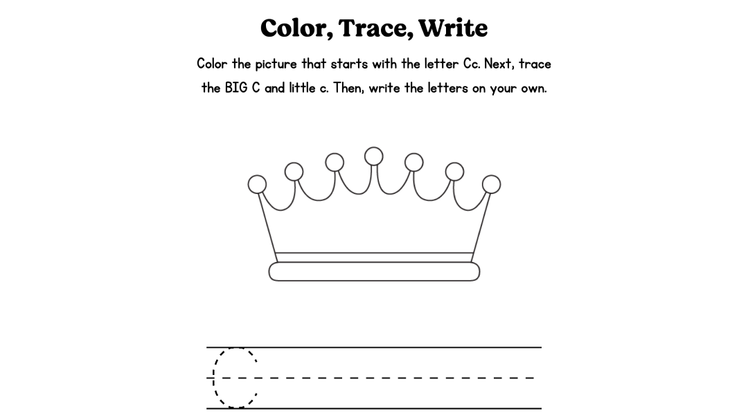 Free Printable Letter “C” Worksheets
