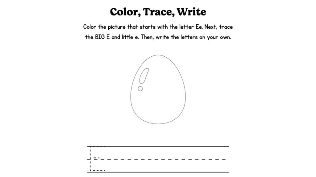 Alphabet Worksheet Featured Image Letter E