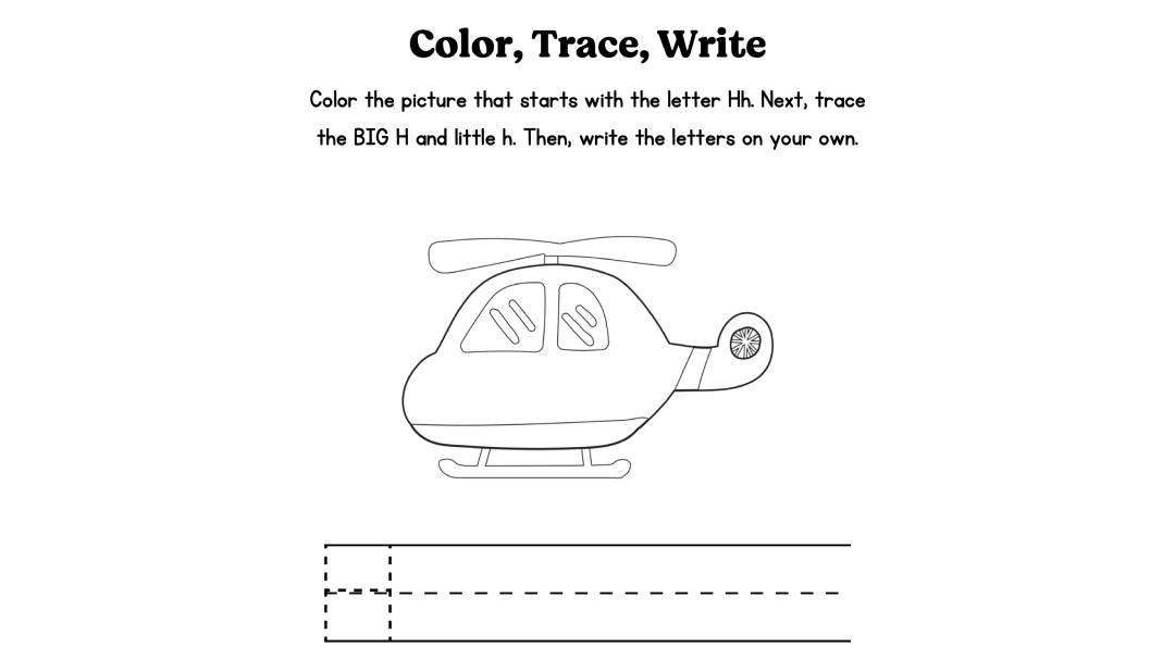 Free Printable Letter “H” Worksheets