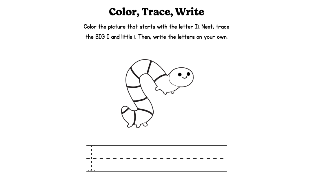 Free Printable Letter “I” Worksheets