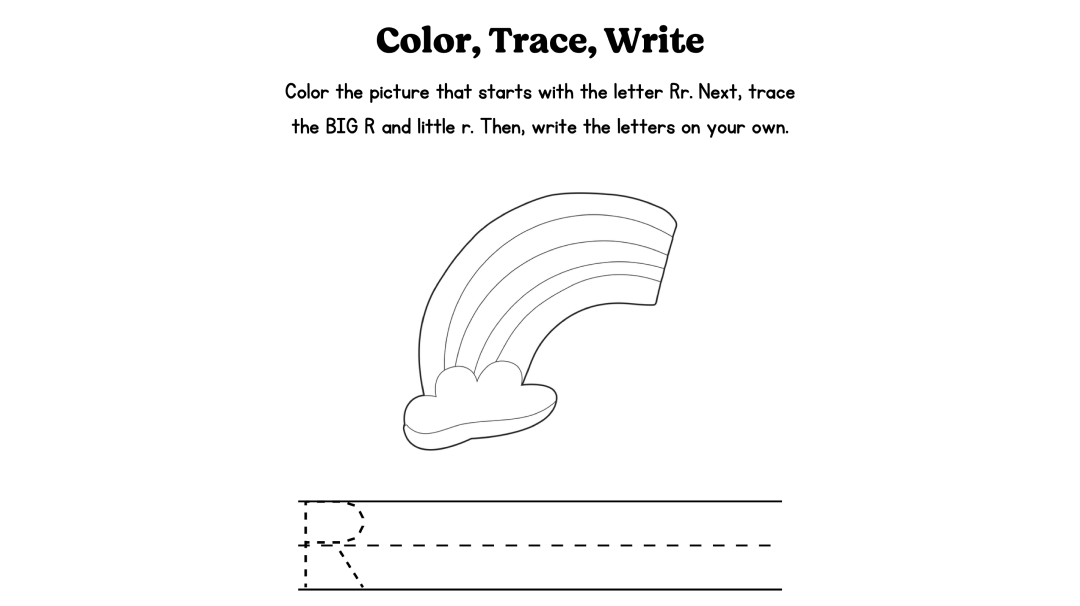 Free Printable Letter “R” Worksheets