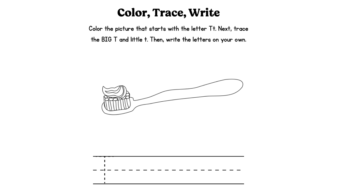 Free Printable Letter “T” Worksheets