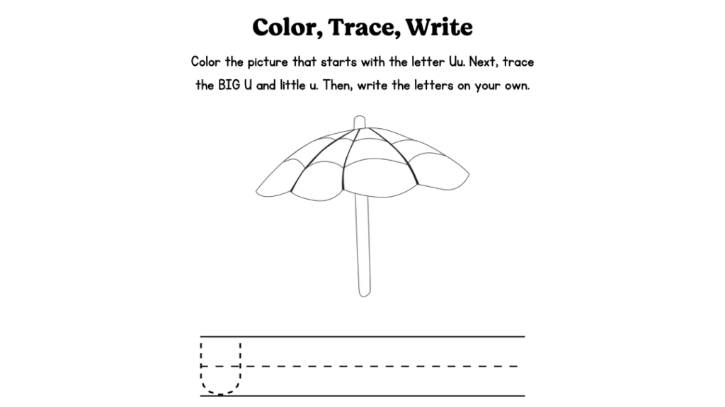 Alphabet Worksheet Featured Image Letter U