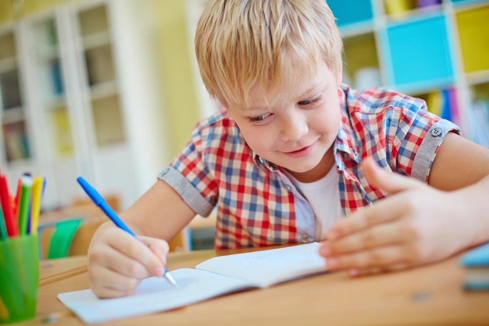 kid doing 2nd grade writing prompts