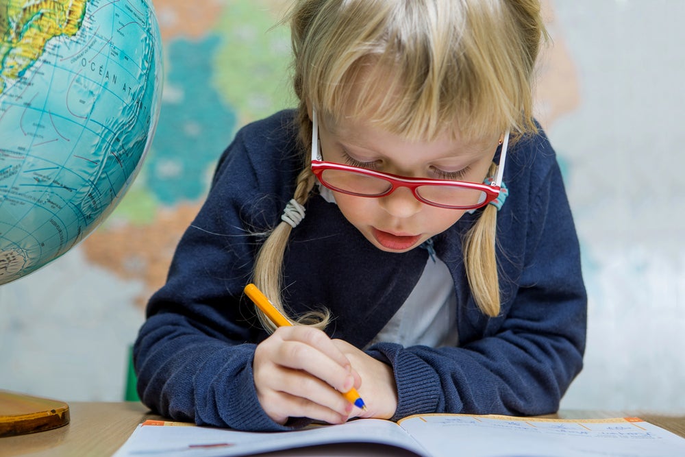young learner practicing their handwriting