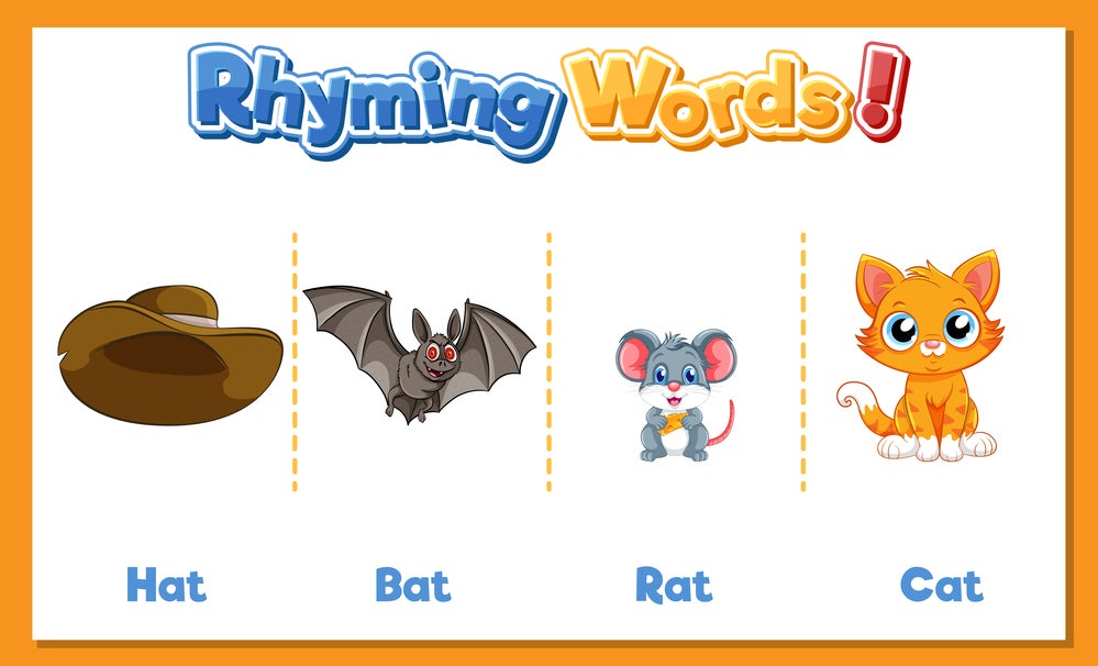 Illustration of rhyming words with images