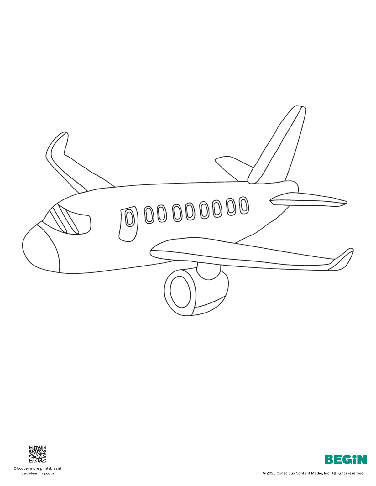 Free Printable Airplane Coloring Page