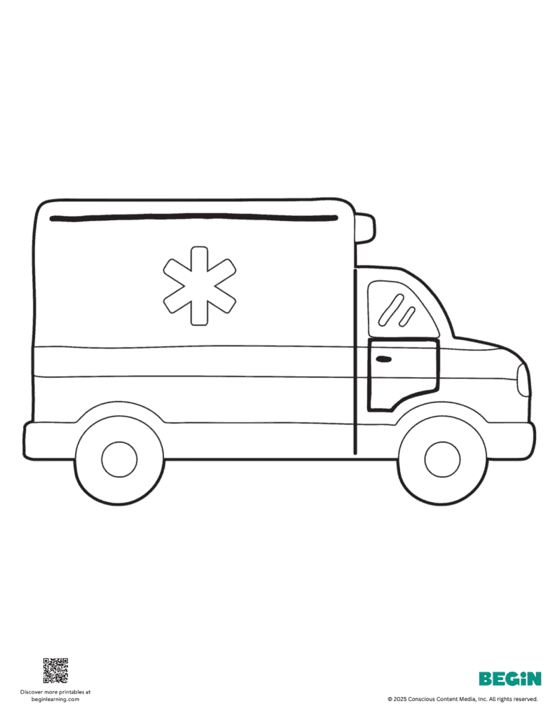 Ambulance Coloring Page