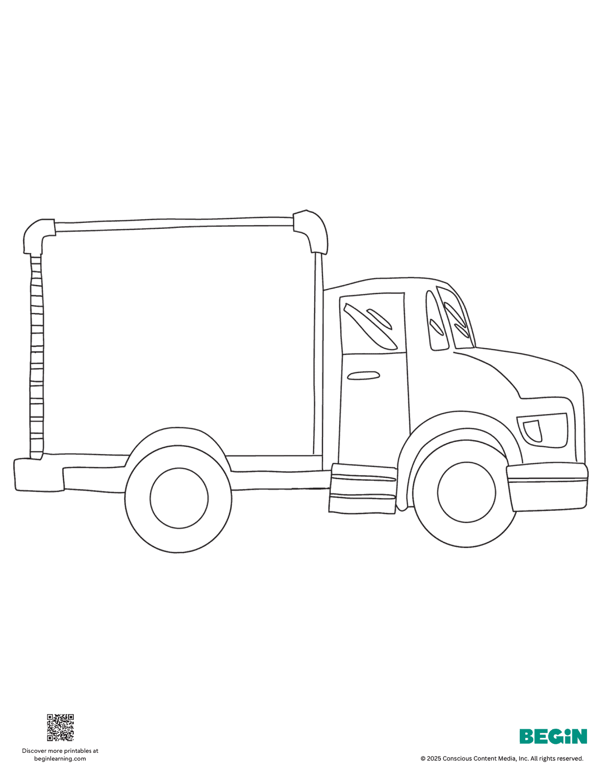 Box Truck Coloring Page