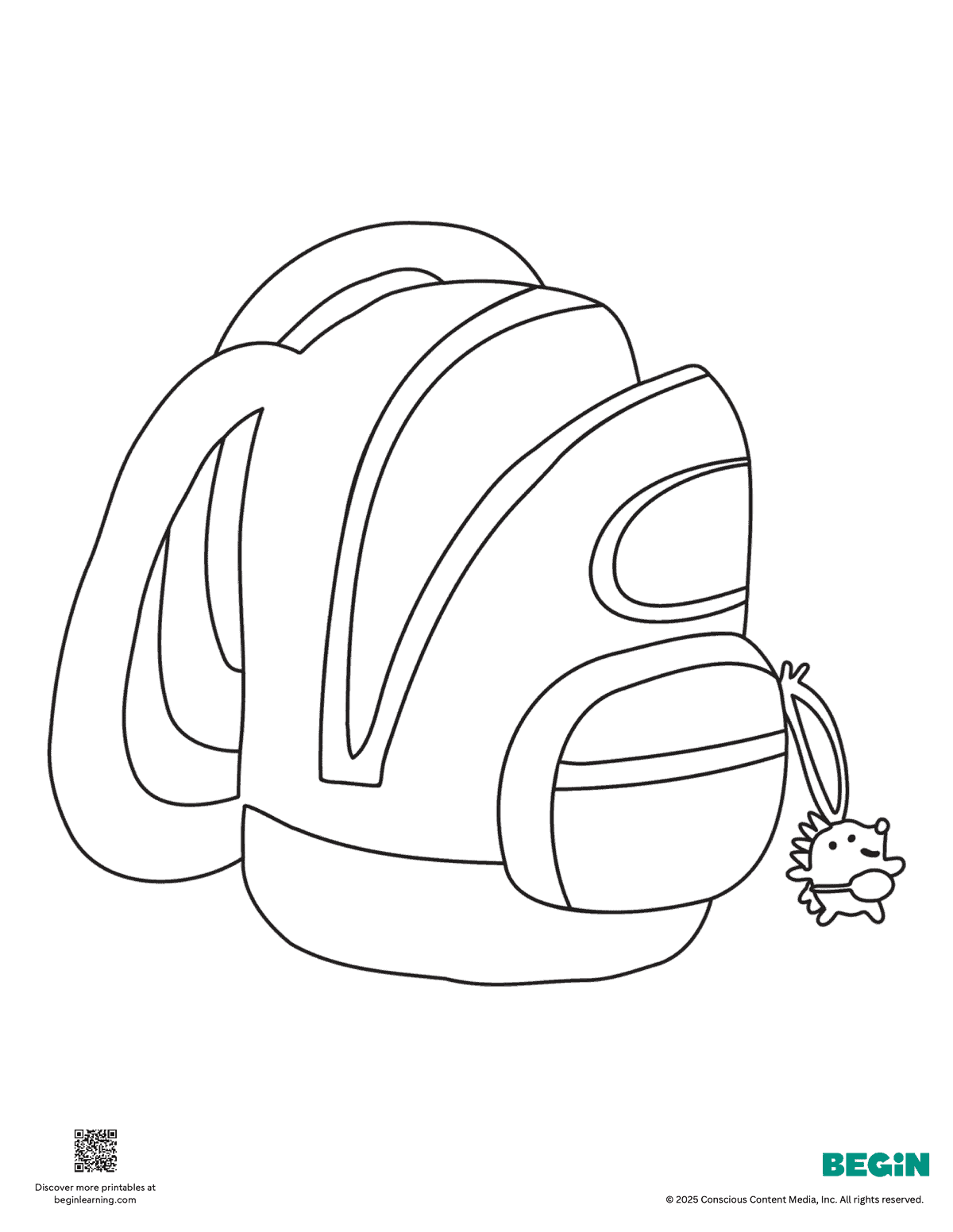 Free Printable Backpack Coloring Page