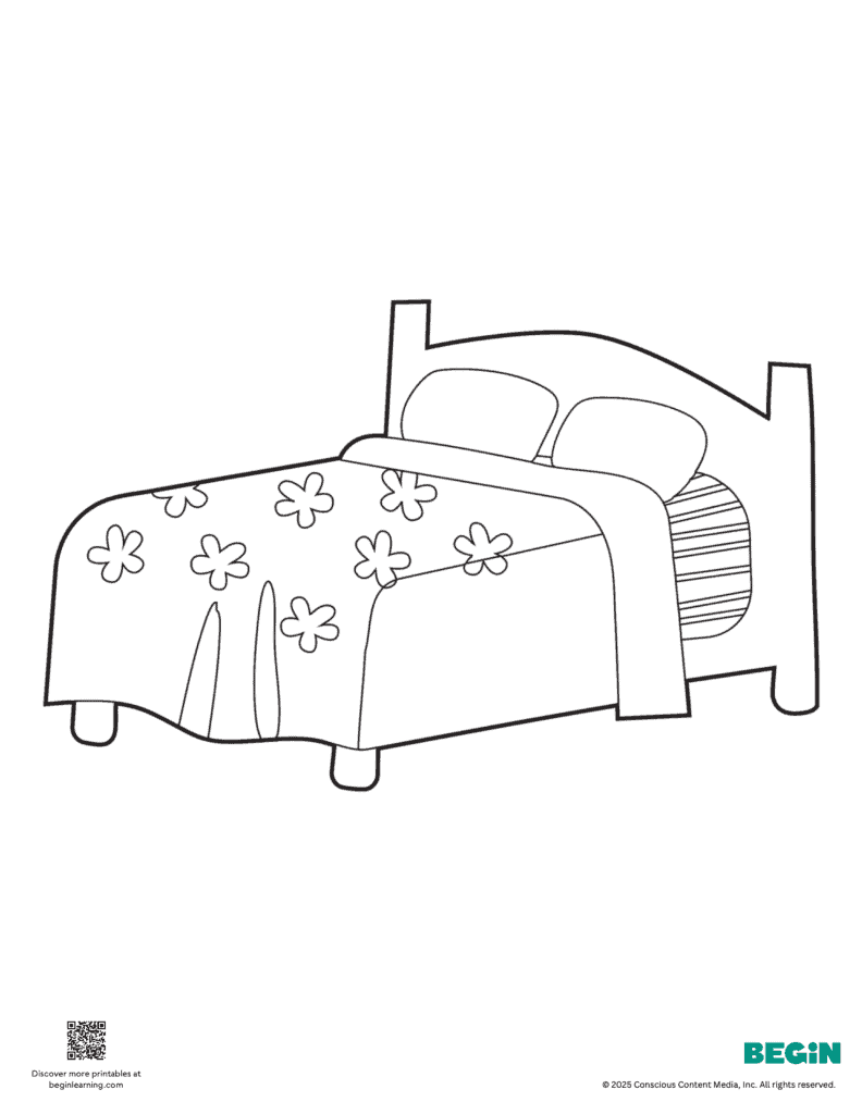 Bed Coloring Page