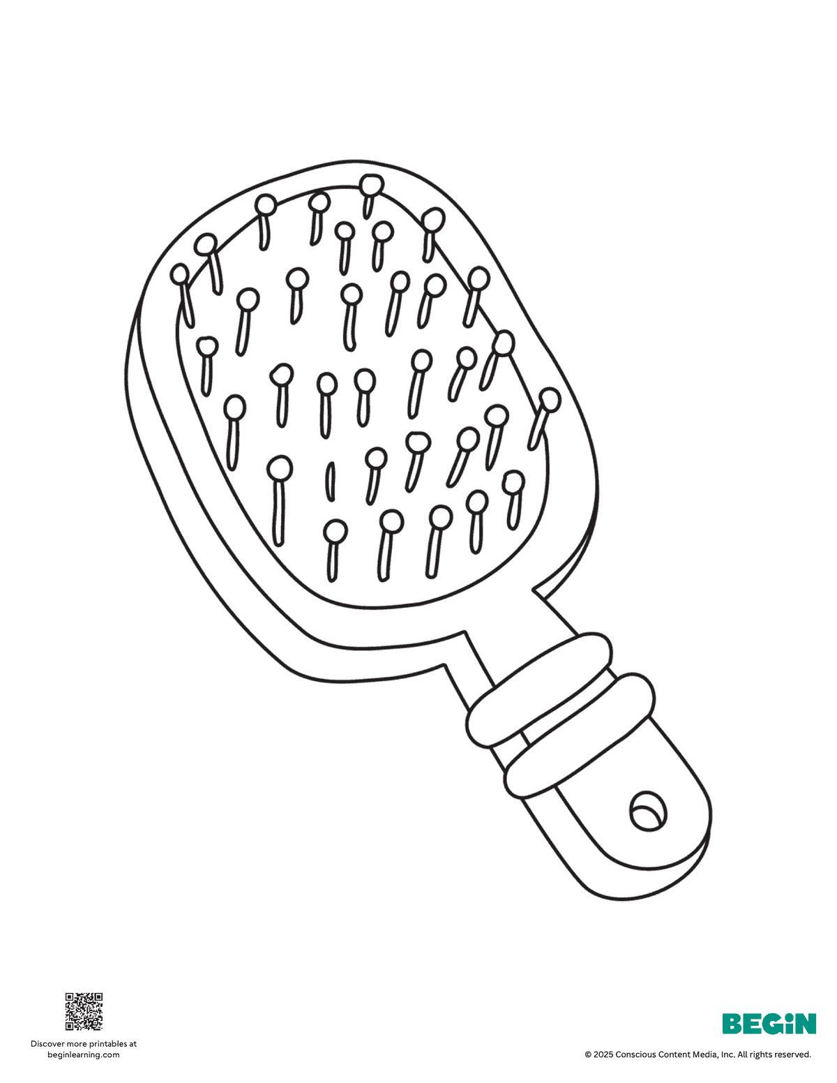 Hair Brush Coloring Page