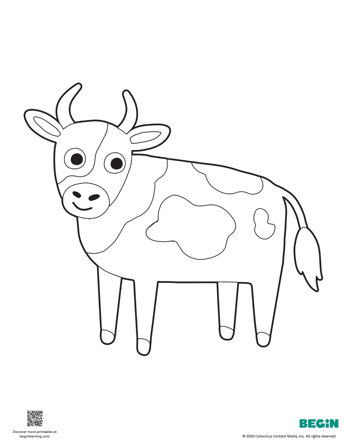 Free Printable Cow Coloring Page