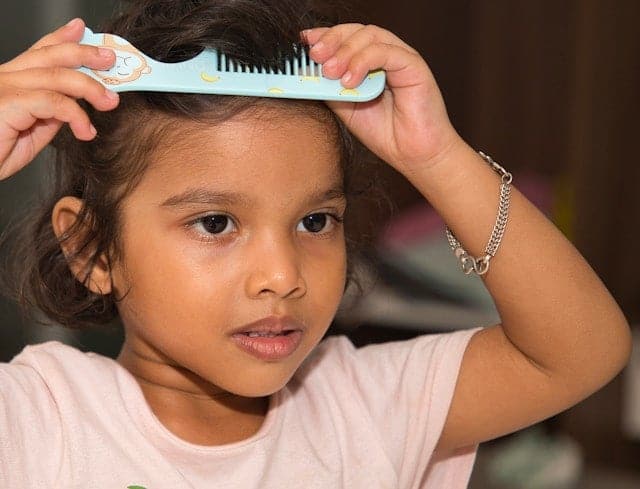 daily routine for kids - brushing hair