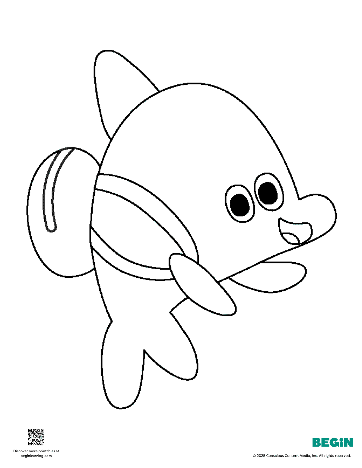 Free Printable Dolphin Coloring Page