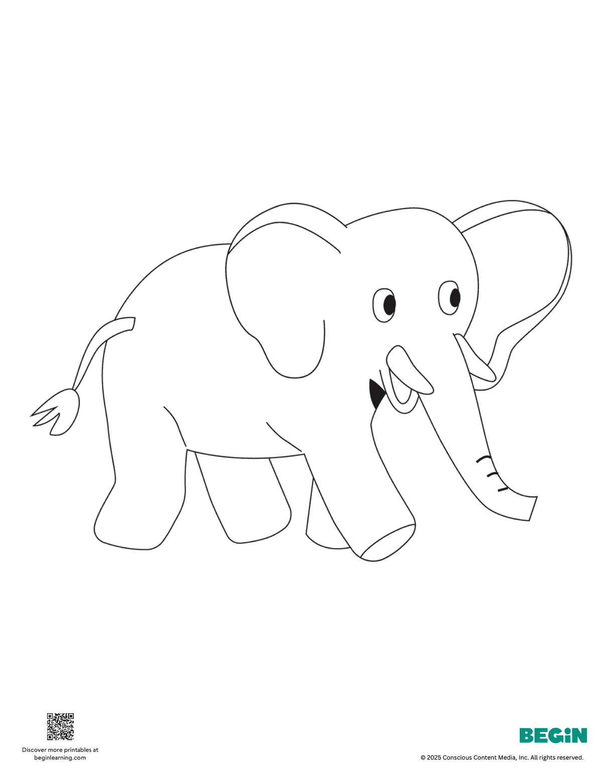 Free Printable Elephant Coloring Page