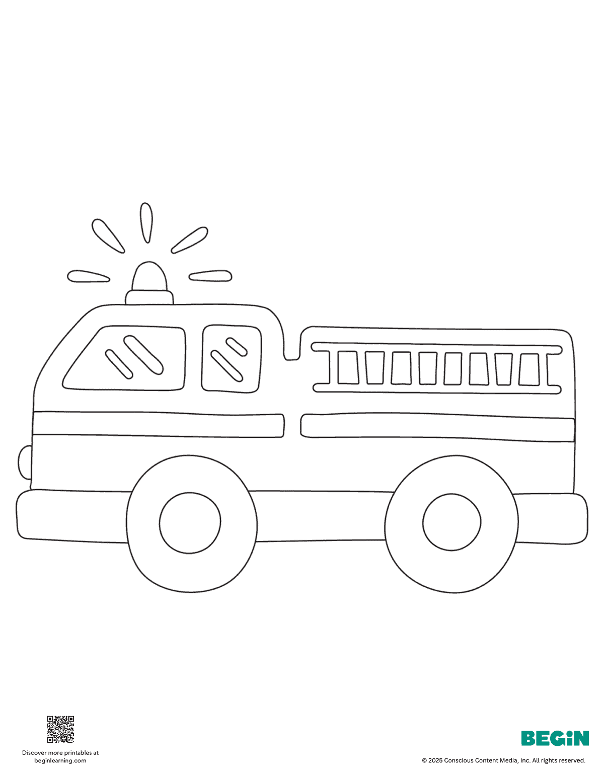 Fire Truck Coloring Page