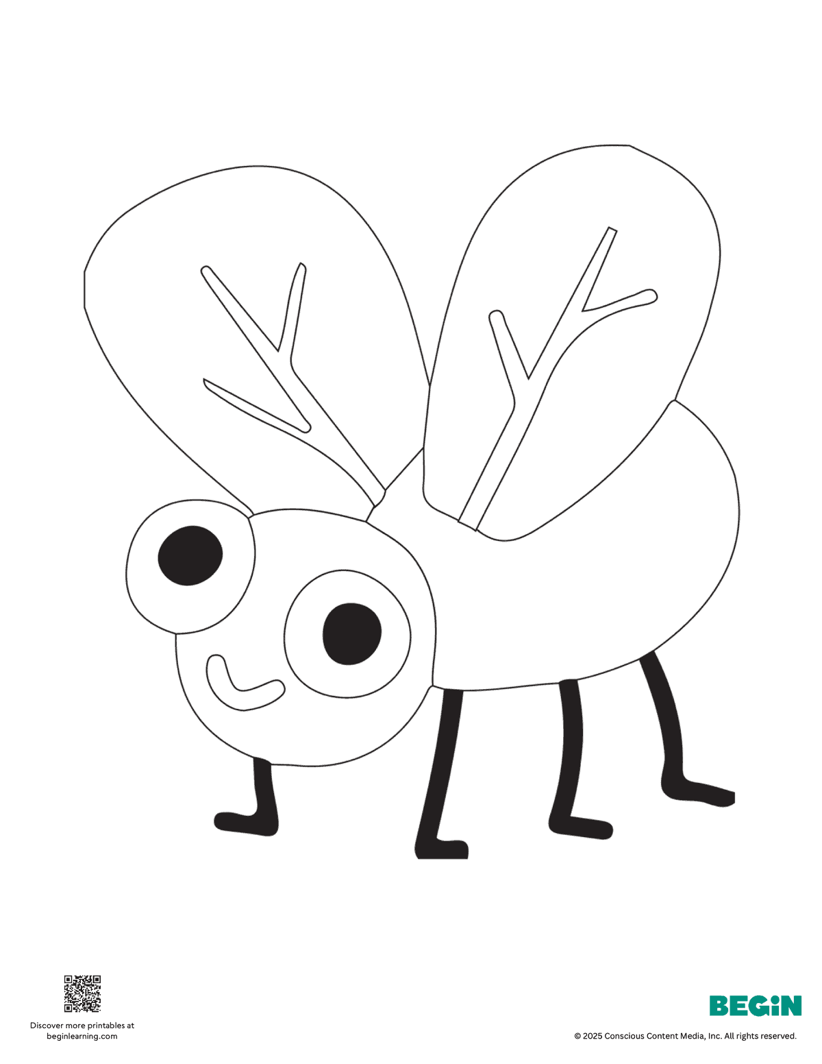 Free Printable Fly Coloring Page