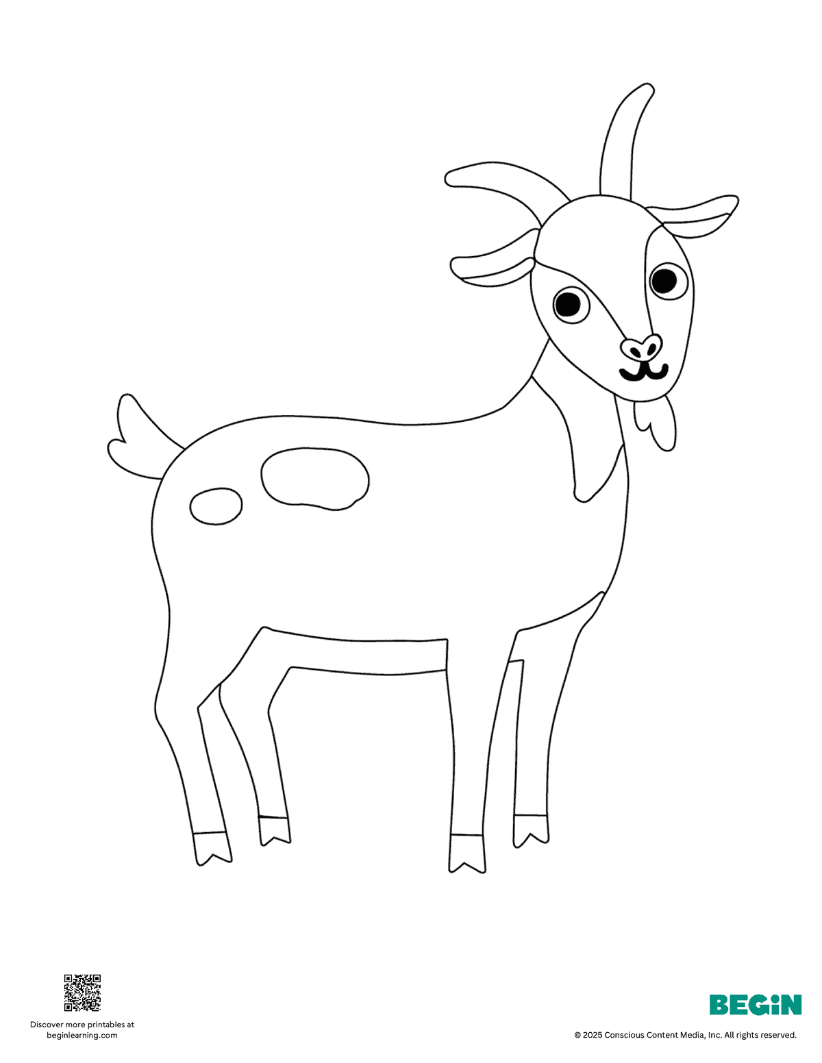 Free Printable Goat Coloring Page