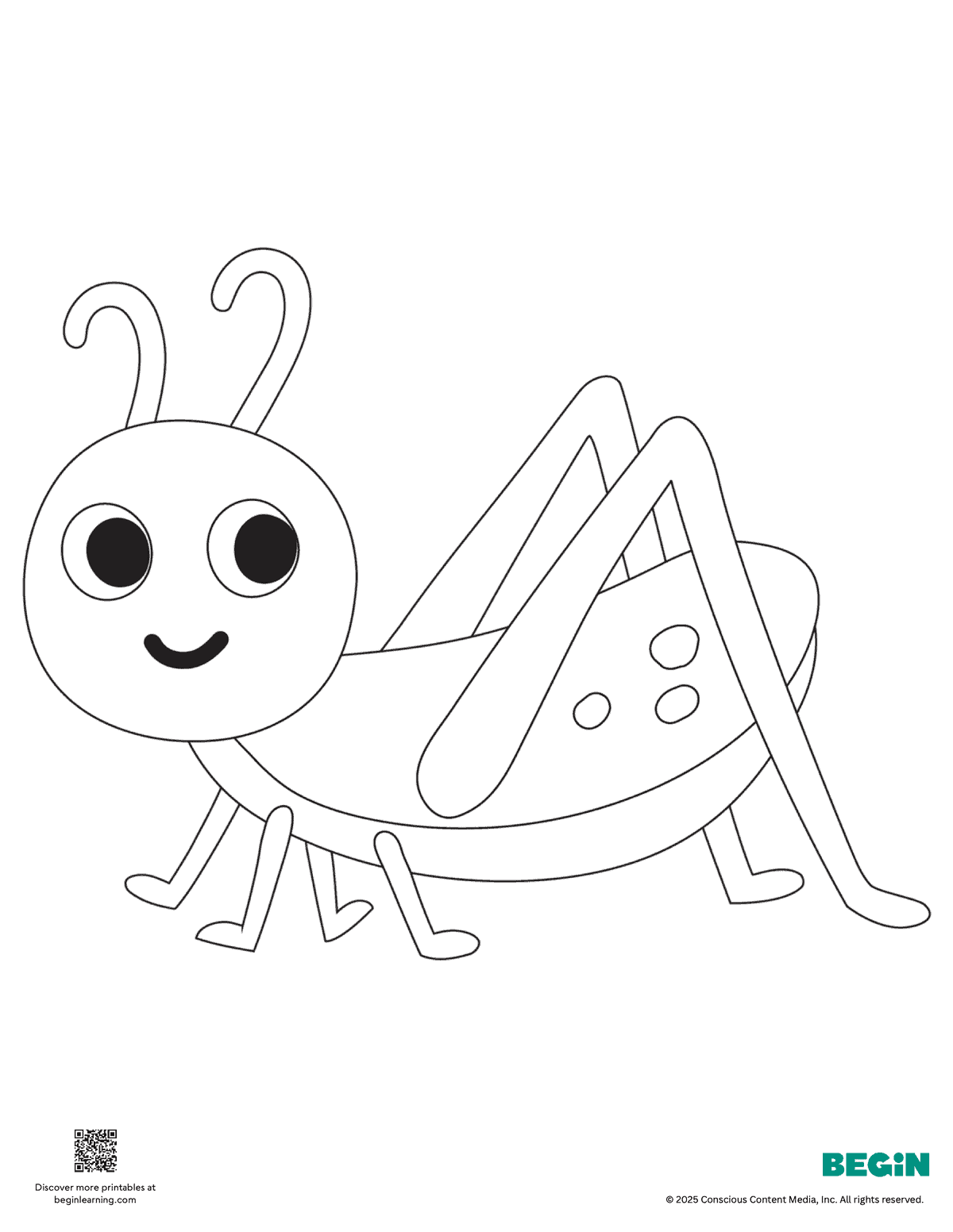 Free Printable Grasshopper Coloring Page