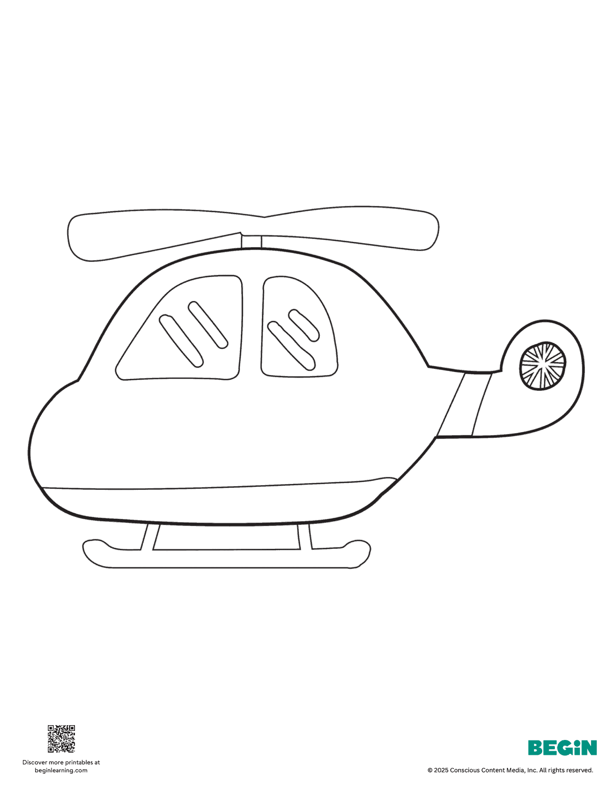 Free Printable Helicopter Coloring Page