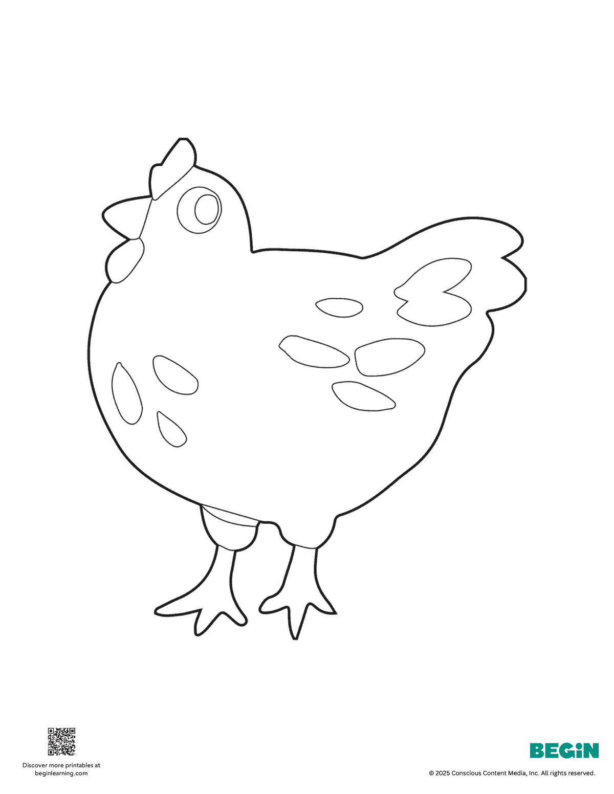 Free Printable Hen Coloring Page