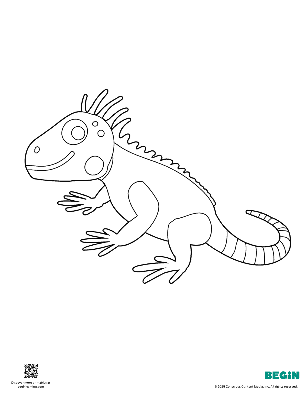 Free Printable Iguana Coloring Page