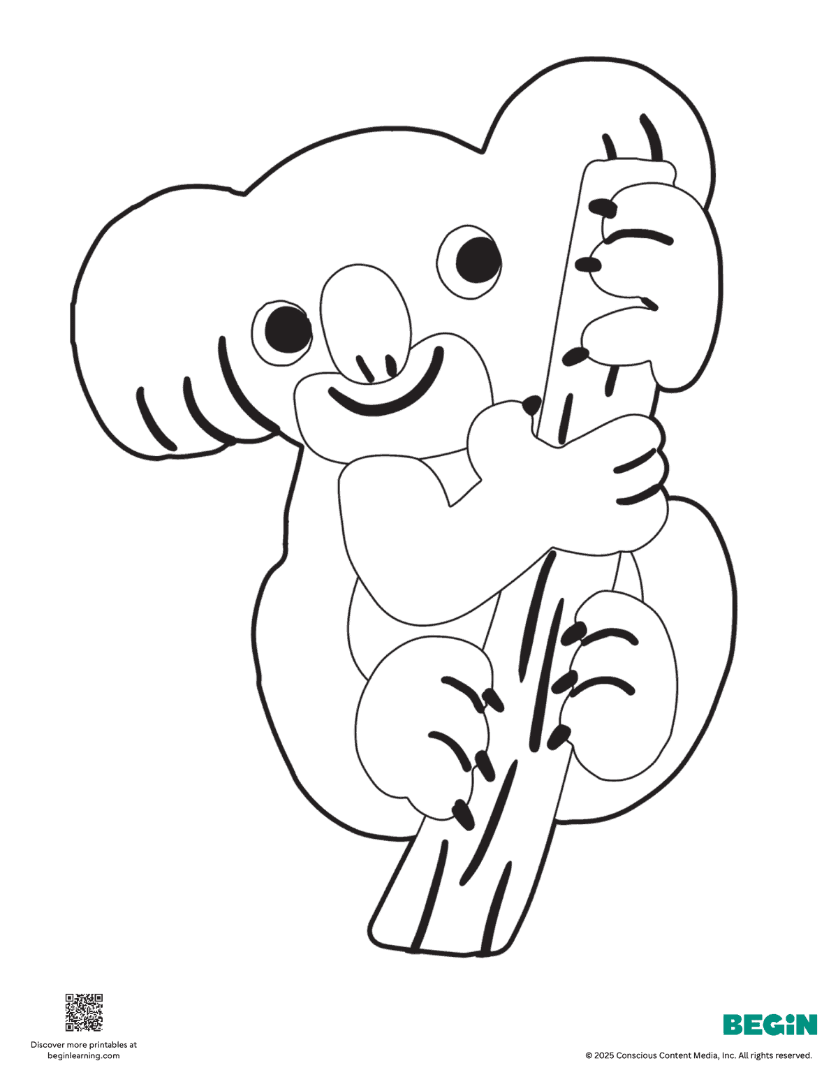 Free Printable Koala Coloring Page