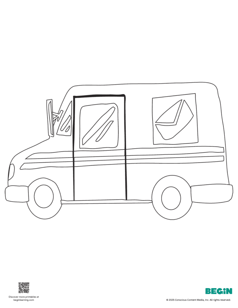 Mail Truck Coloring Page