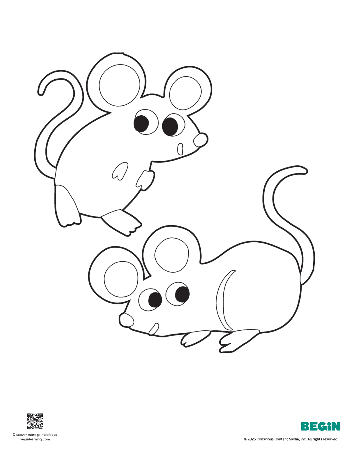 Free Printable Mice Coloring Page