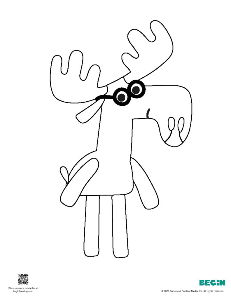 Moose coloring Page