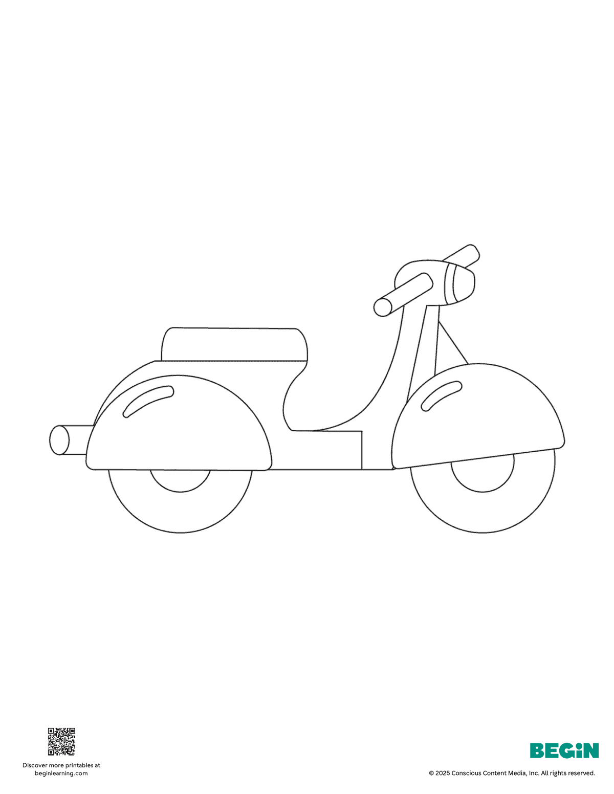 Free Printable Motorcycle Coloring Page
