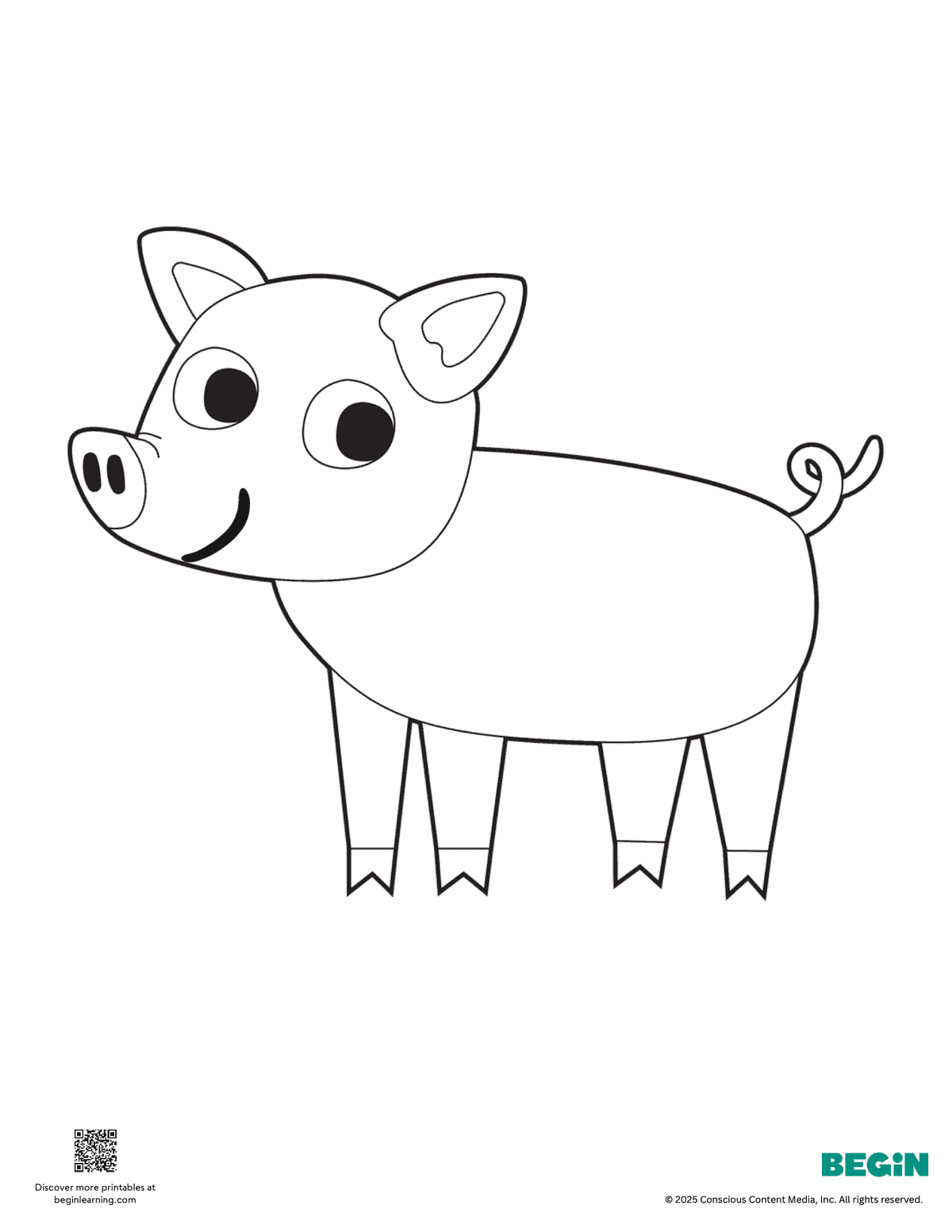 Free Printable Pig Coloring Page