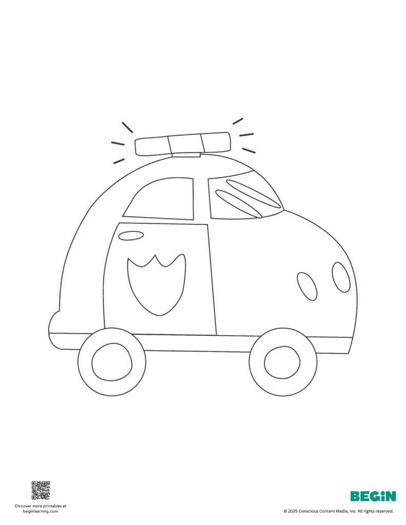 Police Car Coloring Page